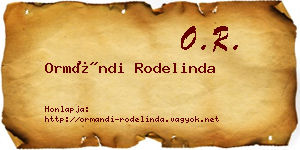 Ormándi Rodelinda névjegykártya